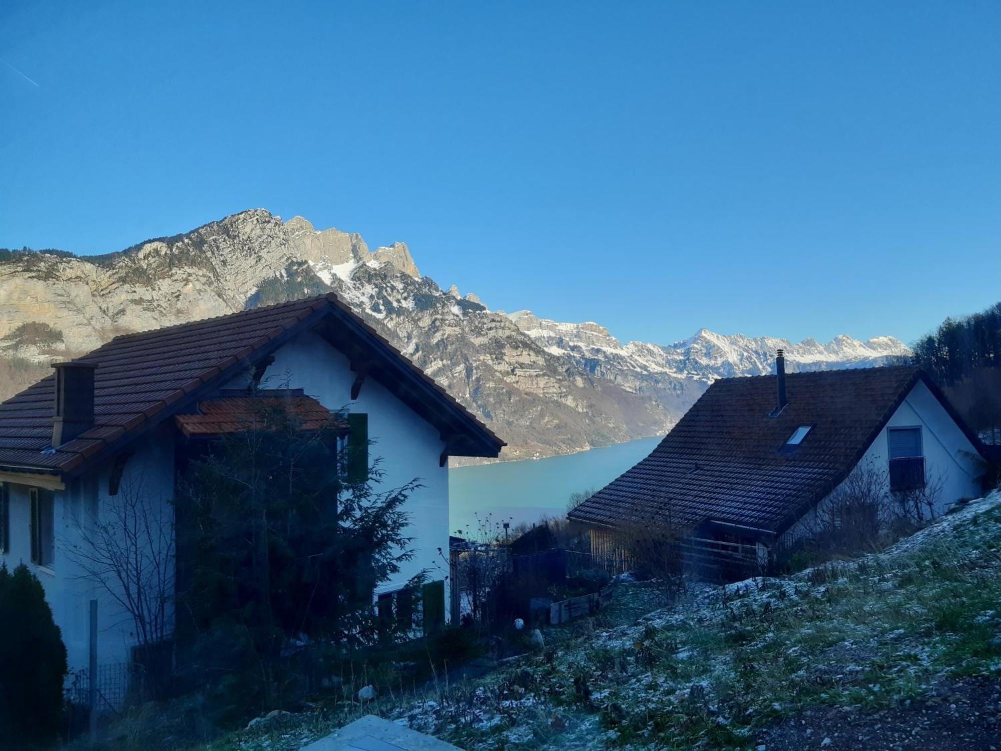 Apartment Panorama Am Walensee In Neubau-Villa Obstalden Exterior foto